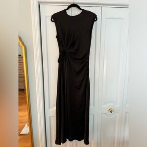 Satin cutout midi dress